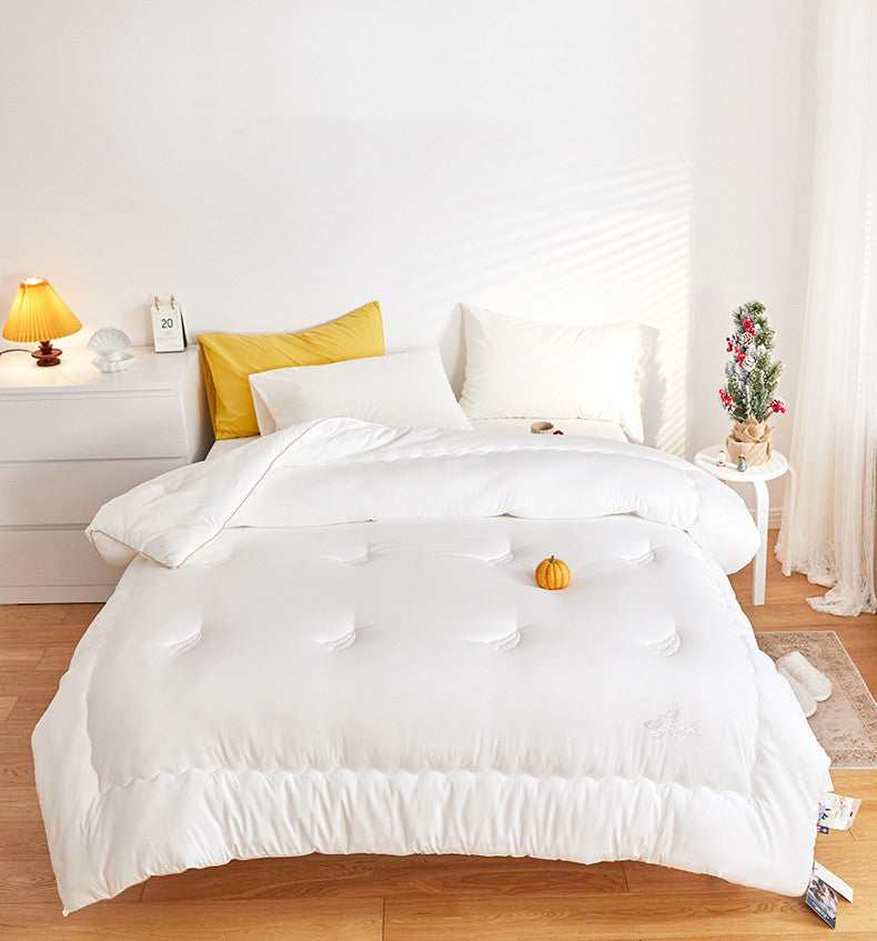HKM-131859 Universal Antibacterial Soybean Fiber Quilt for All Seasons - Natural White, Multiple Sizes