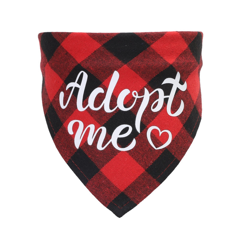 HKM-1319101 Triangle Scarf for Dogs and Cats - Cotton Plaid, Adjustable Neck Size 20-42cm, Suitable for All Seasons