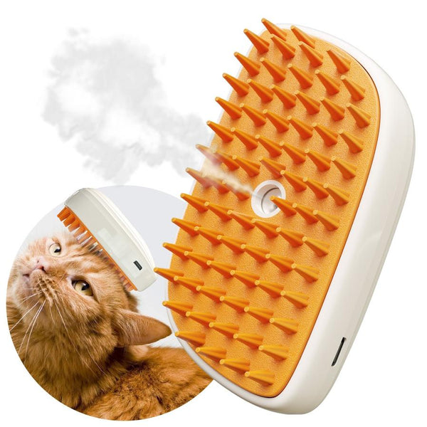 HKM-131923 4-in-1 Cat and Dog Grooming Brush with Steam, Anti-Static Shedding Comb, and Water Mist for Indoor Grooming