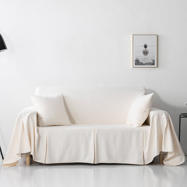 HKM-131923 Solid Color Herringbone Thick Sofa Towel - Multiple Sizes Available