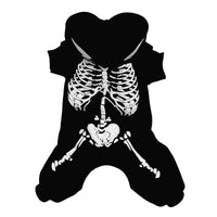 HKM-1319869 Luminous Skeleton Dog Sweater for Pets - Black and Red, Sizes S, M, L, XL