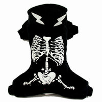 HKM-1319869 Luminous Skeleton Dog Sweater for Pets - Black and Red, Sizes S, M, L, XL