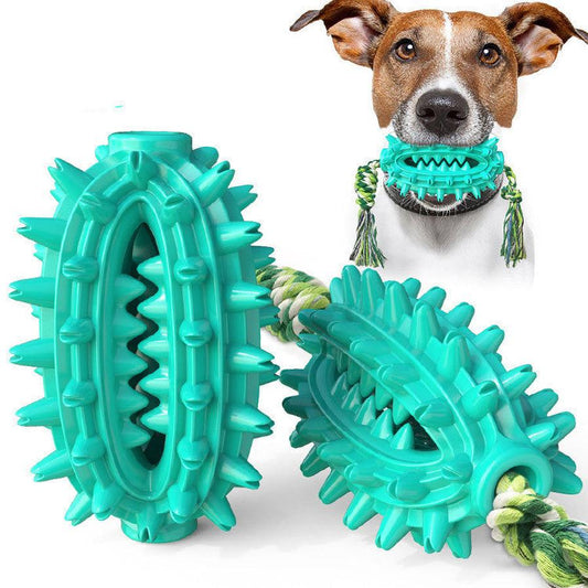 HKM-132051 Durable TPR Dog Toy with Rope Cactus Molar Stick for Chewing and Teeth Cleaning
