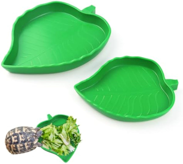 HKM-1321661 Reptile Food and Water Dish Set for Tortoises, Lizards, Bearded Dragons, and Small Snakes - 2 Sizes Available