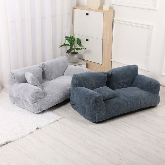 HKM-132179 Warm Rabbit Plush Pet Sofa Nest in Multiple Sizes and Colors