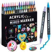 HKM-132307 28-Colour 0.7mm Water-Based Permanent Acrylic Paint Marker Set
