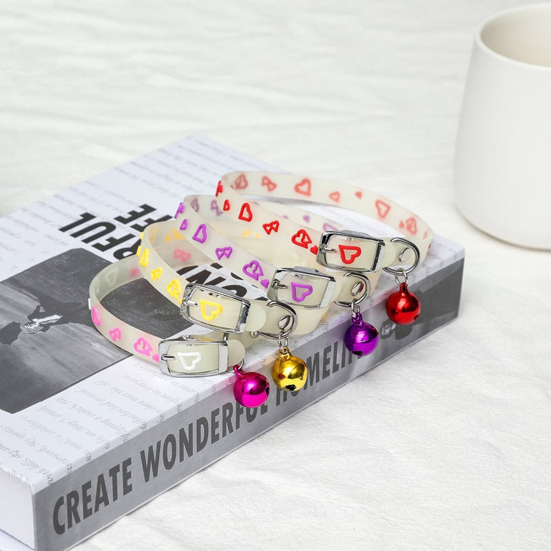 HKM-1323453 Luminous Silicone Cat Collar with Various Cartoon Designs for Stylish Pets