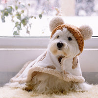 HKM-1325629 Cozy Thicken Cotton Cloak for Dogs - Available in Brown and Pink, Sizes S to L