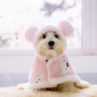 HKM-1325629 Cozy Thicken Cotton Cloak for Dogs - Available in Brown and Pink, Sizes S to L