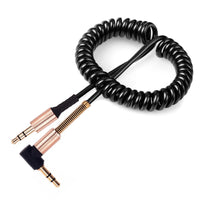 HKM-132563 3.5mm Elbow Audio Cable - Gold Plated, Copper Core, 1m Length in Black, White, or Red