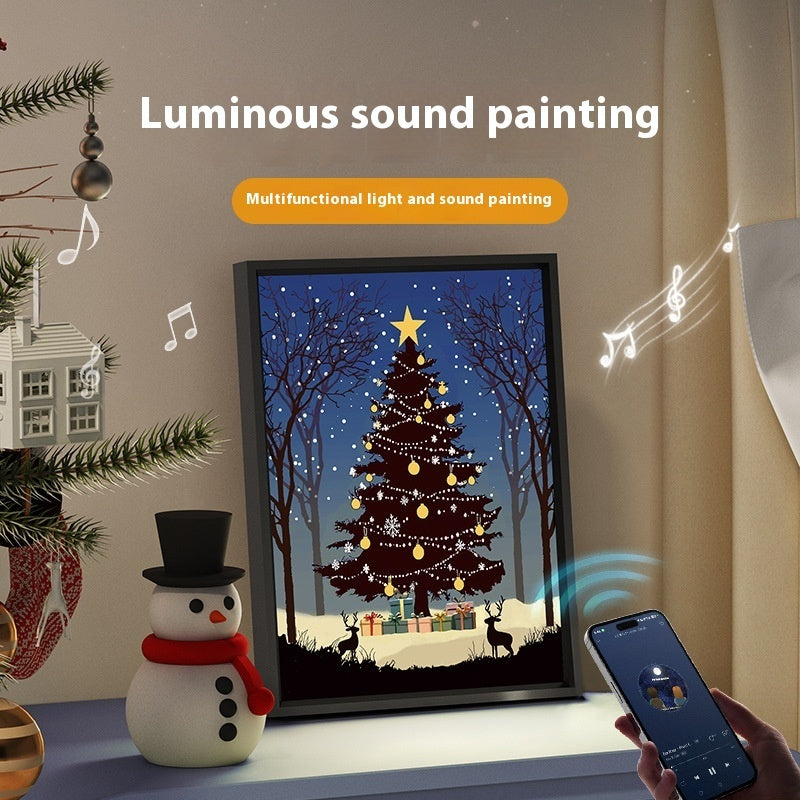 HKM-132627 Luminous Christmas Tree Bluetooth Speaker Night Light - Decorative USB Ornament