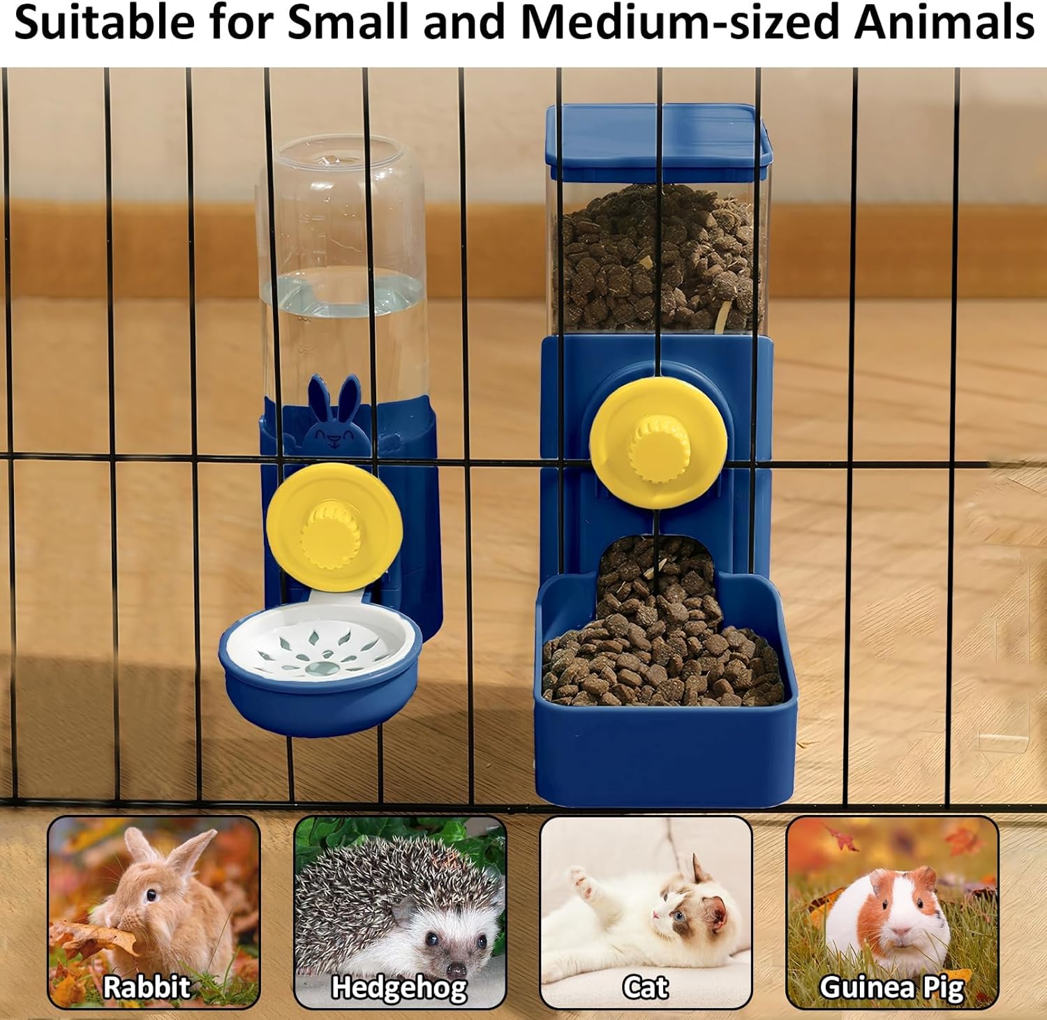 HKM-1327421 Automatic Gravity Pet Feeder and Water Dispenser for Rabbits, Guinea Pigs, and Other Small Animals