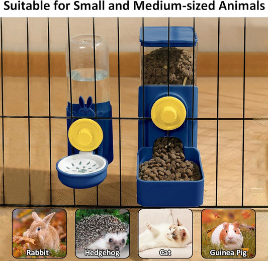 HKM-1327421 Automatic Gravity Pet Feeder and Water Dispenser for Rabbits, Guinea Pigs, and Other Small Animals