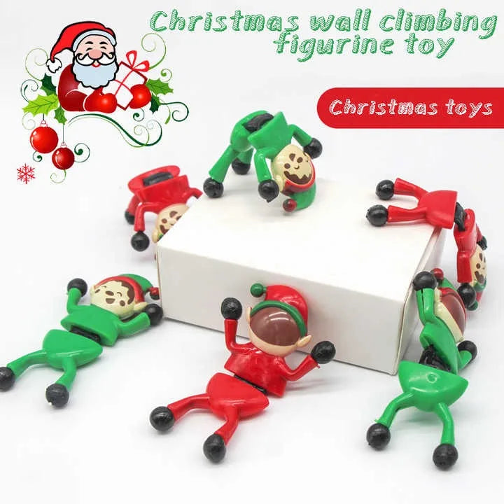 HKM-132819 Bendable Sticky Climbing Toy for Kids - Stretchy Christmas Figure - 9cm Plastic Fidget Toy