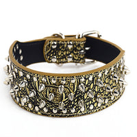 HKM-1329213 Rivet Design PU Leather Dog Collar for Medium and Large Breeds in Various Colors