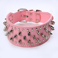 HKM-1329213 Rivet Design PU Leather Dog Collar for Medium and Large Breeds in Various Colors