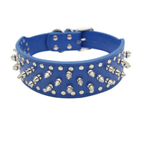 HKM-1329213 Rivet Design PU Leather Dog Collar for Medium and Large Breeds in Various Colors