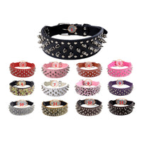 HKM-1329213 Rivet Design PU Leather Dog Collar for Medium and Large Breeds in Various Colors