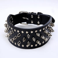 HKM-1329213 Rivet Design PU Leather Dog Collar for Medium and Large Breeds in Various Colors