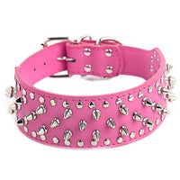 HKM-1329213 Rivet Design PU Leather Dog Collar for Medium and Large Breeds in Various Colors