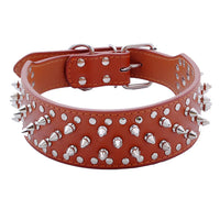 HKM-1329213 Rivet Design PU Leather Dog Collar for Medium and Large Breeds in Various Colors