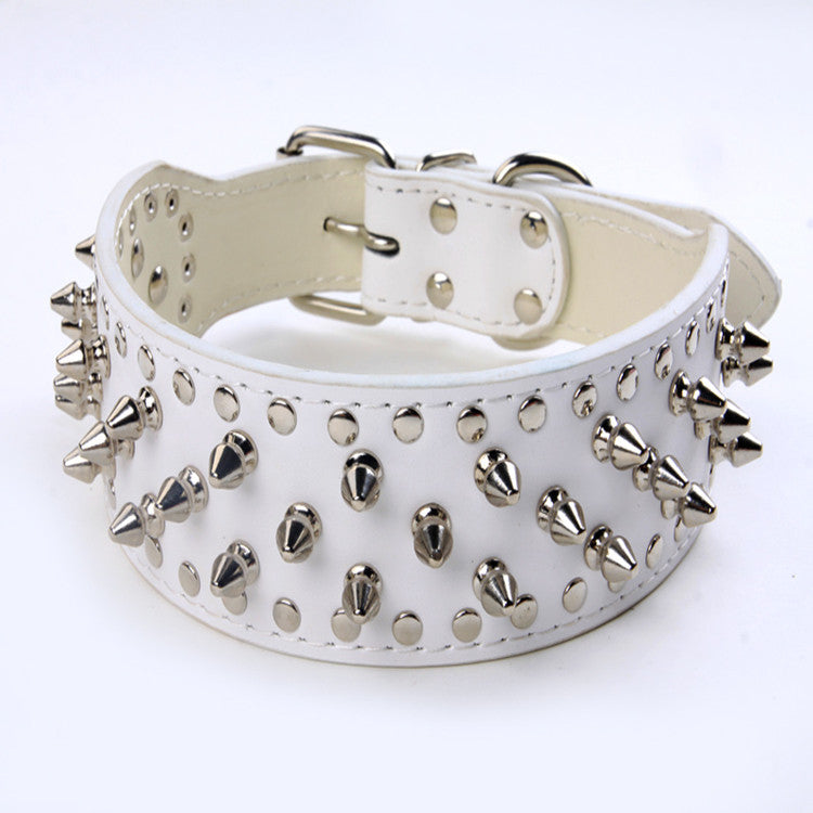 HKM-1329213 Rivet Design PU Leather Dog Collar for Medium and Large Breeds in Various Colors