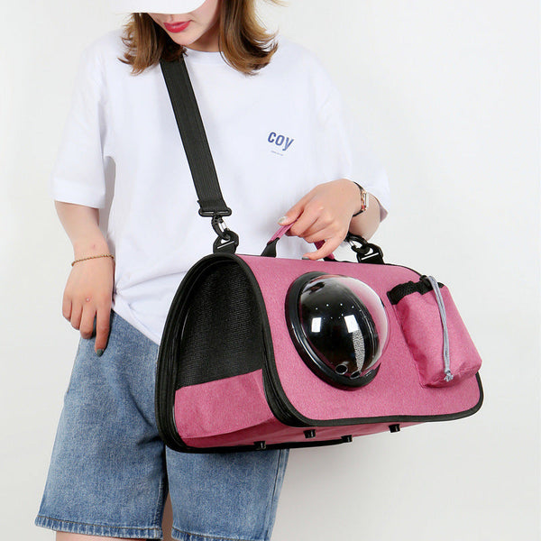 HKM-1329469 Portable Crossbody Pet Bag for Cats - Medium Hard Oxford with 13kg Capacity - Available in Multiple Colors
