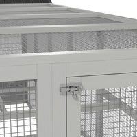 HKM-1330877 Wooden Chicken Coop Run for 6-10 Chickens with Storage, Perches and Lockable Door - 141.75" x 48" x 61" Gray