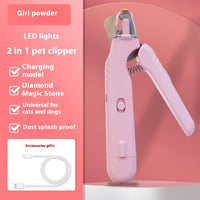 HKM-1331005 2-in-1 Pet Nail Clipper and Grinder with LED Light for Dogs and Cats - Safe Nail Trimming Tool