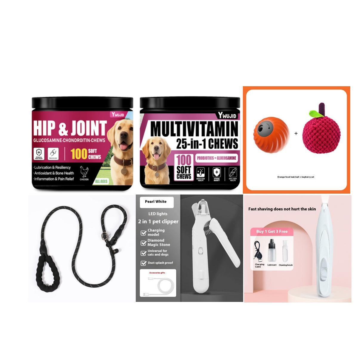 HKM-1331005 2-in-1 Pet Nail Clipper and Grinder with LED Light for Dogs and Cats - Safe Nail Trimming Tool