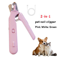 HKM-1331005 2-in-1 Pet Nail Clipper and Grinder with LED Light for Dogs and Cats - Safe Nail Trimming Tool