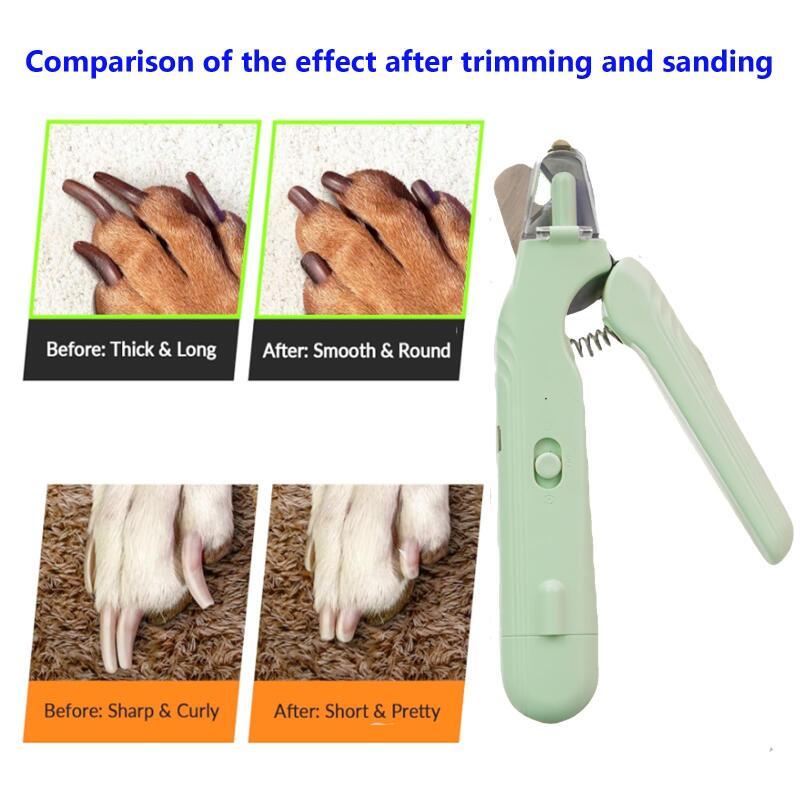 HKM-1331005 2-in-1 Pet Nail Clipper and Grinder with LED Light for Dogs and Cats - Safe Nail Trimming Tool