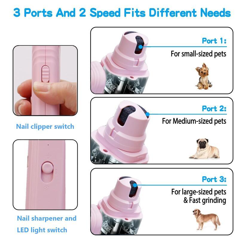 HKM-1331005 2-in-1 Pet Nail Clipper and Grinder with LED Light for Dogs and Cats - Safe Nail Trimming Tool