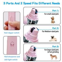HKM-1331005 2-in-1 Pet Nail Clipper and Grinder with LED Light for Dogs and Cats - Safe Nail Trimming Tool
