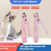 HKM-1331005 2-in-1 Pet Nail Clipper and Grinder with LED Light for Dogs and Cats - Safe Nail Trimming Tool