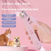 HKM-1331005 2-in-1 Pet Nail Clipper and Grinder with LED Light for Dogs and Cats - Safe Nail Trimming Tool