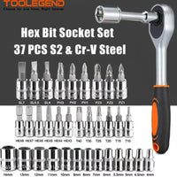 HKM-133203 46-Piece Portable Screwdriver and Socket Bit Set with Ratchet Wrench and Extension Bar in Carry Case