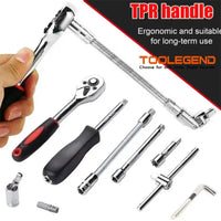 HKM-133203 46-Piece Portable Screwdriver and Socket Bit Set with Ratchet Wrench and Extension Bar in Carry Case