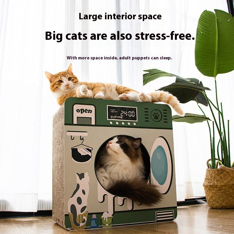 HKM-1333053 Cat Scratch Board Nest Toy – Washing Machine Design, Corrugated Paper