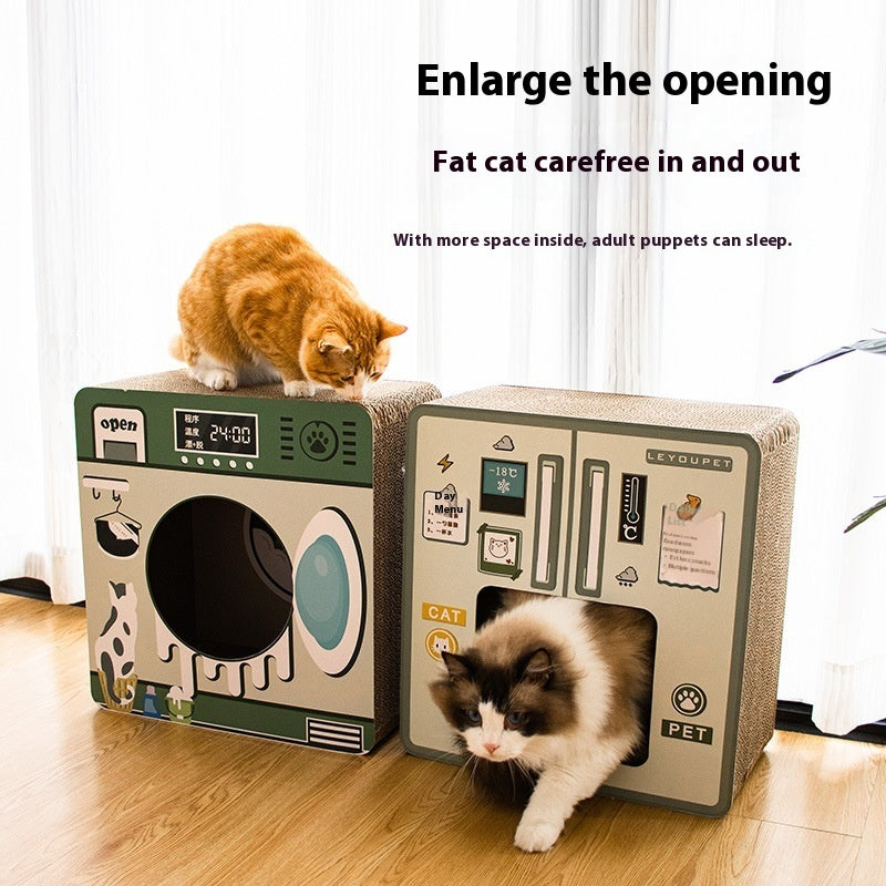 HKM-1333053 Cat Scratch Board Nest Toy – Washing Machine Design, Corrugated Paper