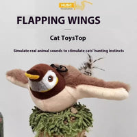 HKM-1333821 Vibrating Plush Cat Toy with Sound Sensation - Assorted Bird Designs