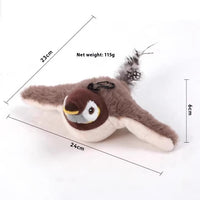 HKM-1333821 Vibrating Plush Cat Toy with Sound Sensation - Assorted Bird Designs