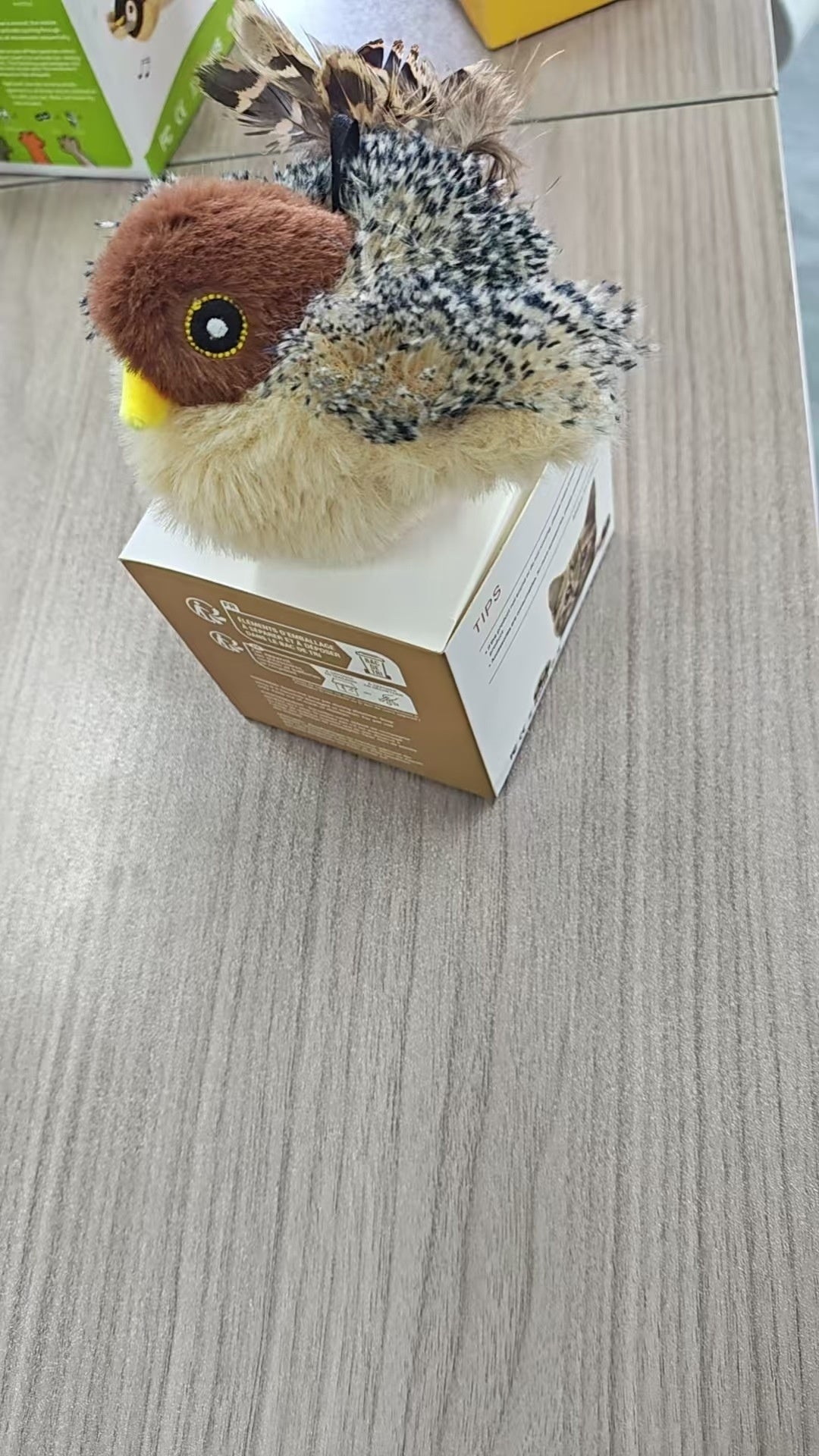 HKM-1333821 Vibrating Plush Cat Toy with Sound Sensation - Assorted Bird Designs
