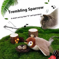 HKM-1333821 Vibrating Plush Cat Toy with Sound Sensation - Assorted Bird Designs