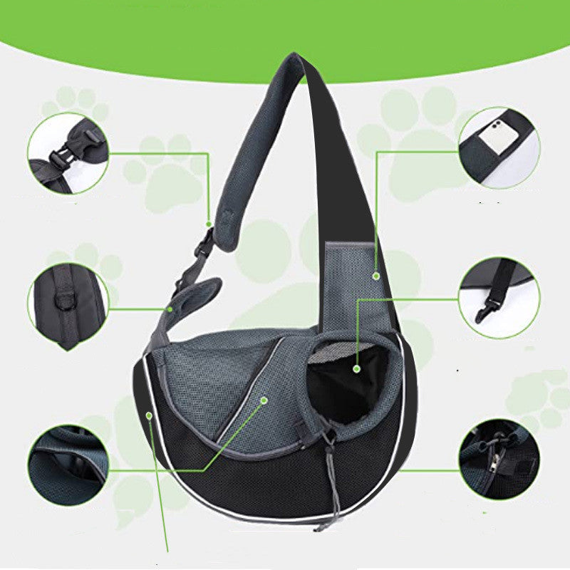 HKM-1335229 Portable Crossbody Bag for Pets - Breathable, Durable, and Safe for Dogs and Cats