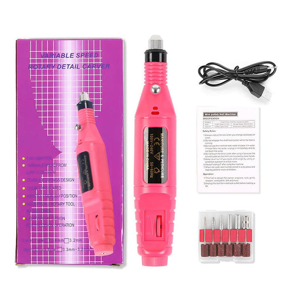 HKM-133651 Compact Electric Nail Polisher with Adjustable Speed and USB Power Supply