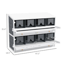 HKM-1336637 8 Compartment Wooden Chicken Nesting Box with Egg Collection Trays and Perches for 16-32 Hens
