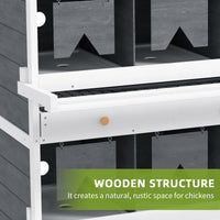 HKM-1336637 8 Compartment Wooden Chicken Nesting Box with Egg Collection Trays and Perches for 16-32 Hens