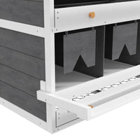 HKM-1336637 8 Compartment Wooden Chicken Nesting Box with Egg Collection Trays and Perches for 16-32 Hens