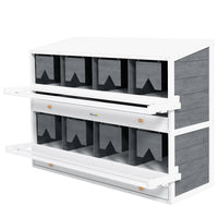HKM-1336637 8 Compartment Wooden Chicken Nesting Box with Egg Collection Trays and Perches for 16-32 Hens